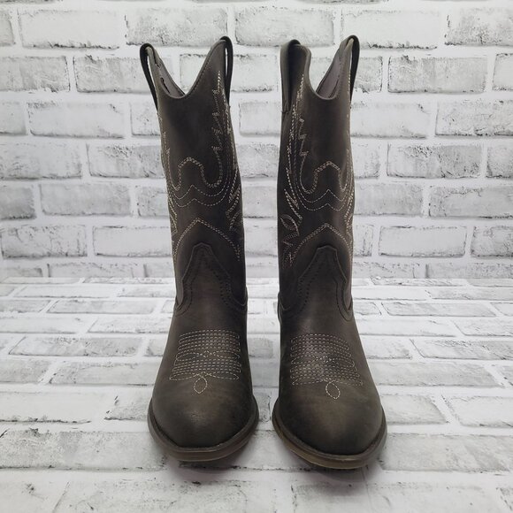 NWOB Xappeal Twain Cowgirl Western Boots Brown Faux Leather Women's 7.5 - Picture 4 of 8